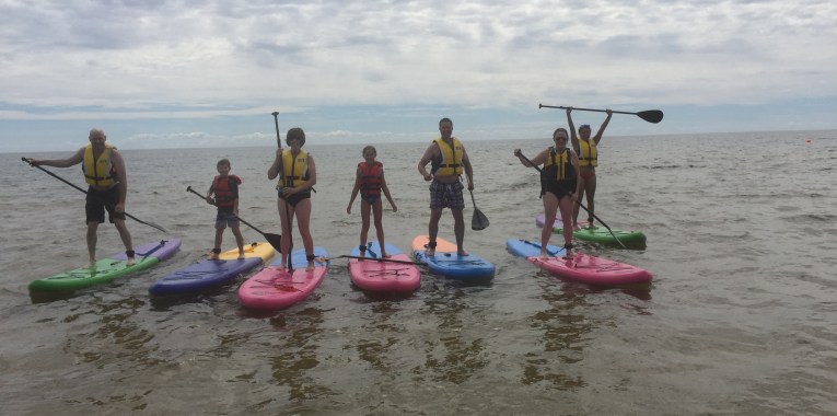 group paddle boarding with East Coast Paddle Adventures