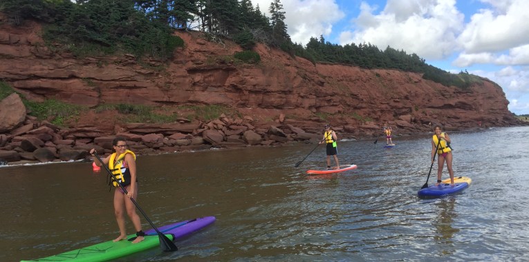 group paddle boarding with East Coast Paddle Adventures